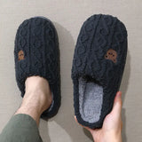 Winter Fluffy Shoes Women Cotton Slippers Cartoon Bear Thick Sole Warm Slides Men Female Couple House Indoor Plush Flat Shoes