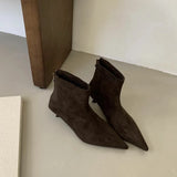 SUOJIALUN 2024 Winter New Brand Women Short Boots Fashion Pointed Toe Ladies Elegant Ankle Boots Thin High Heel Dress Pumps Shoe