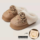 Cozy Hello Kitty Plush Slippers + GIFT (Hello Kitty Bracelet)