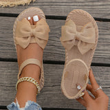 Women Anti-slip Trend Sandals 2025 New Summer Lightweight Sandals Fashion Beach Casual Slippers Outdoor Bow Tie Flat Shoes Home